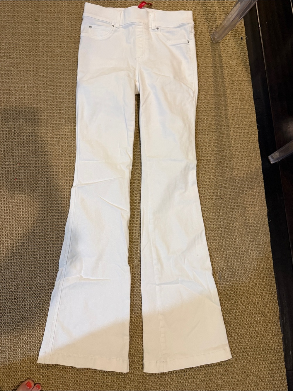 SPANX White Flare Wide Leg Jeans